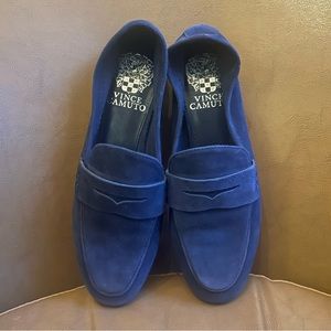 Vince Camuto blue sued loafers